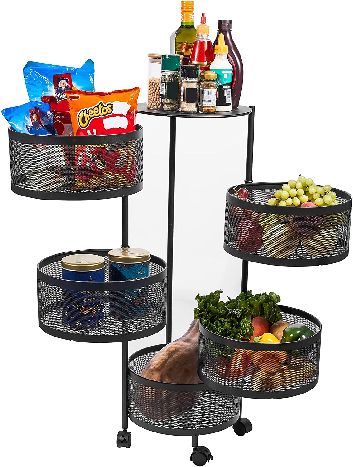 XX10015 Household Rolling Storage Rack Slide Out Storage Shelves