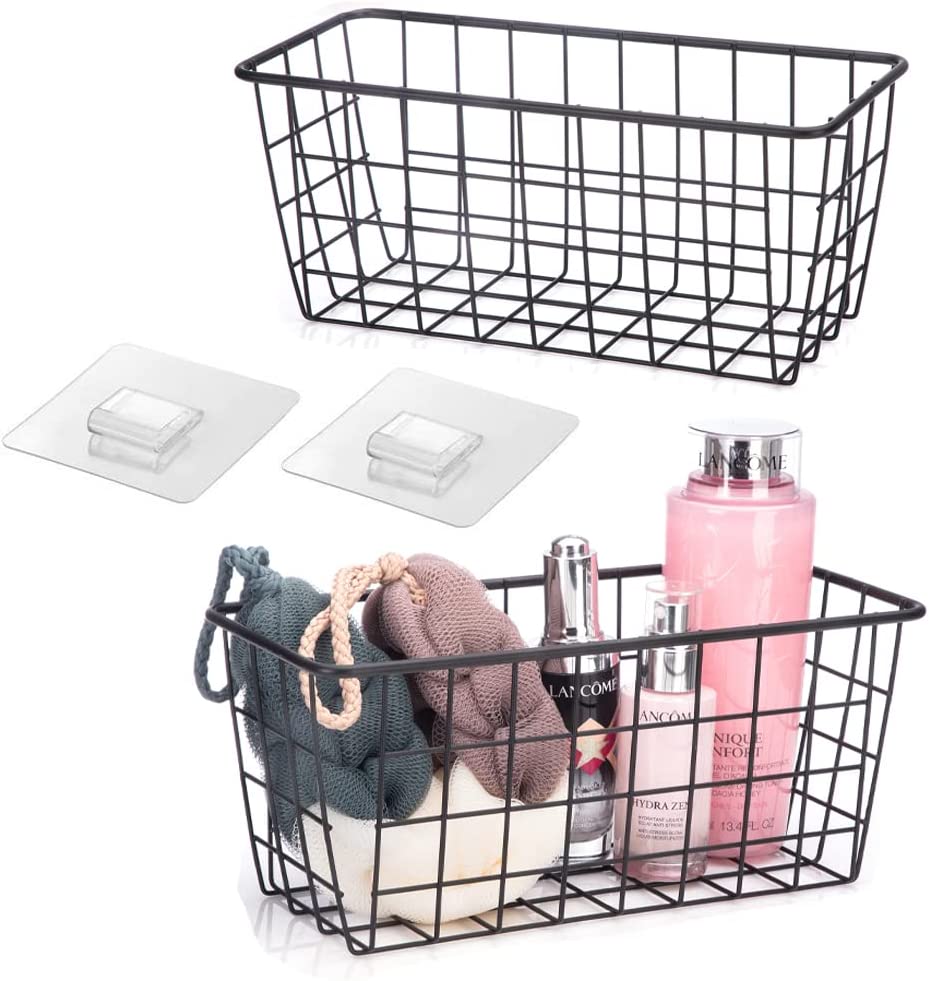 XX20034 Hanging Kitchen Baskets Adhesive Sturdy Wire Storage Baskets
