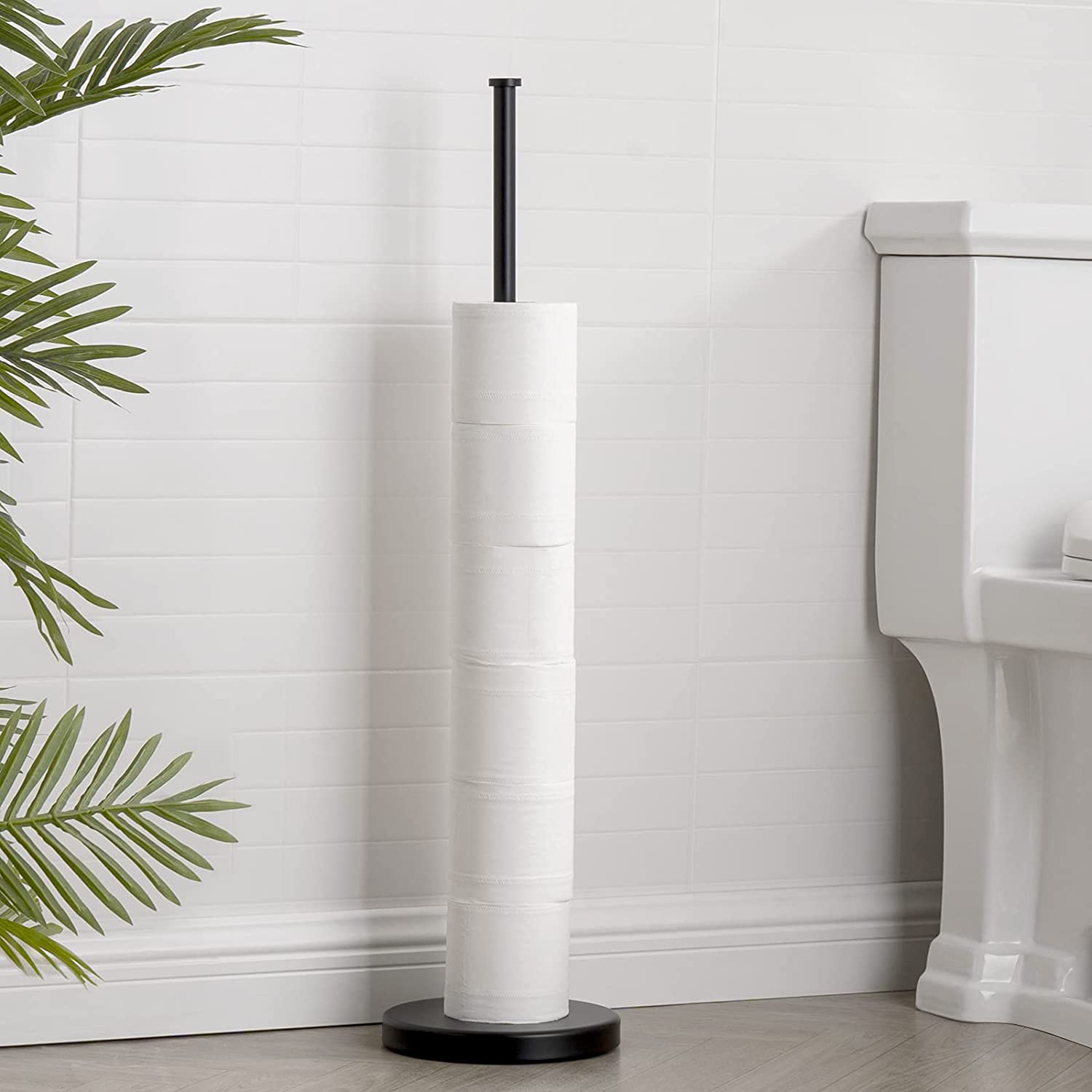 XX20049 Black Toilet Paper Storage Stand Holds