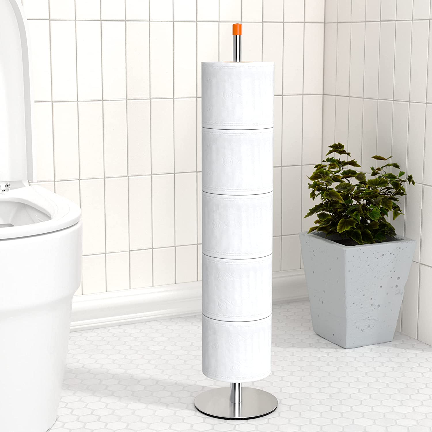 XX20051 Brushed Nickel Toilet Paper Holder Stand