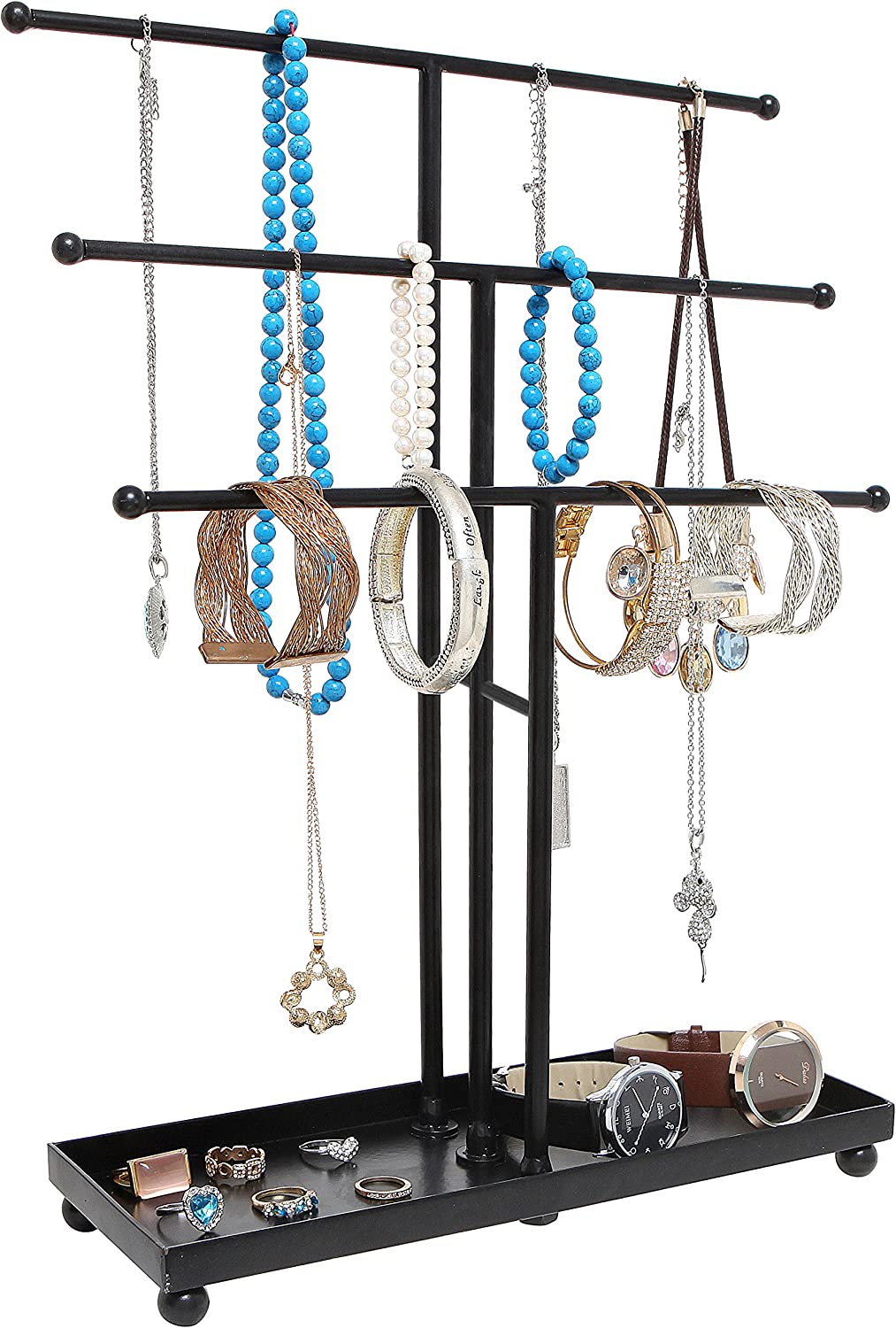 XX50005   3 Tier Black Necklace Jewelry Storage Display Tree Rack
