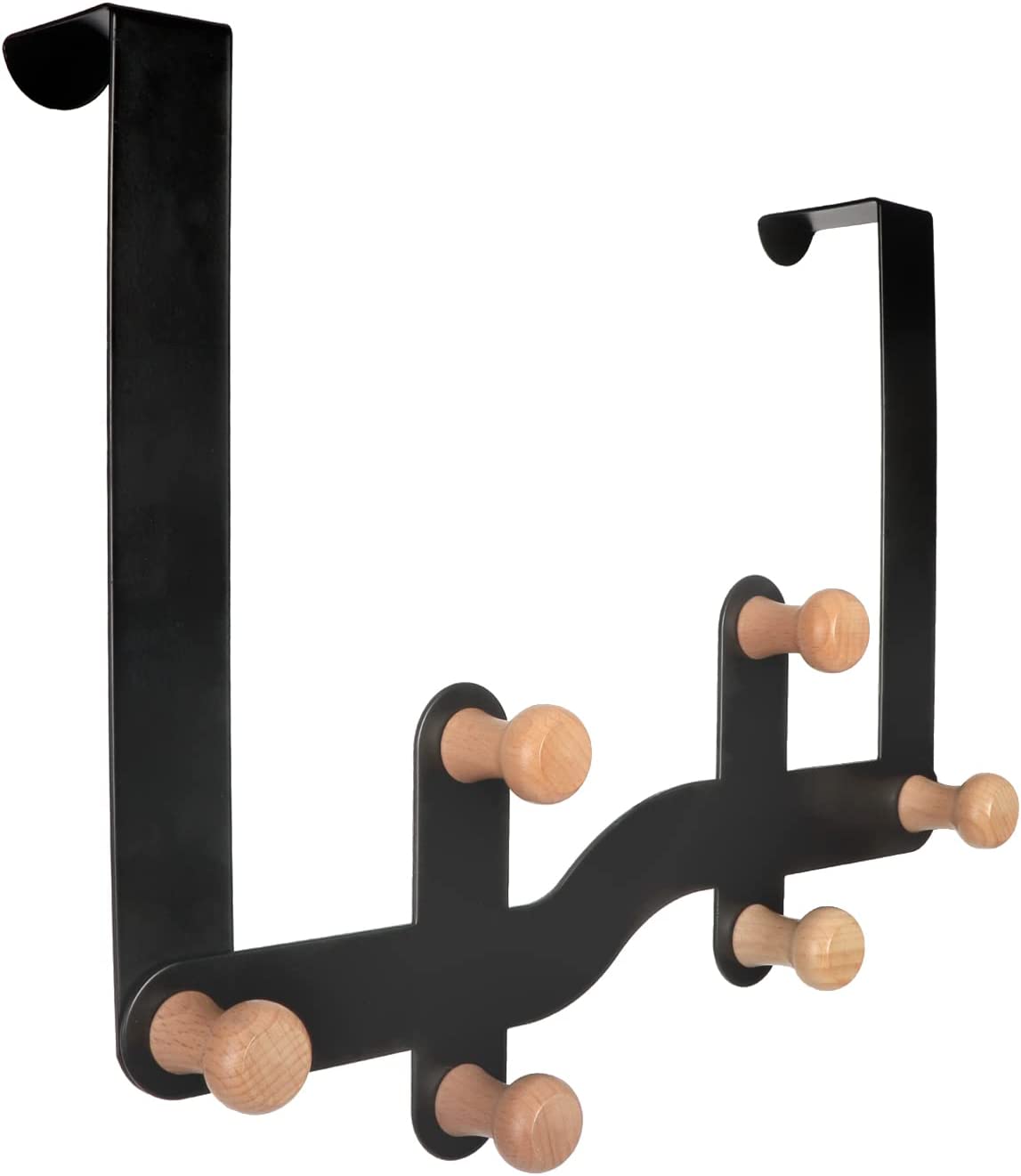 XX60019 Wooden Over The Door Hook  6 Hooks Door Hanger